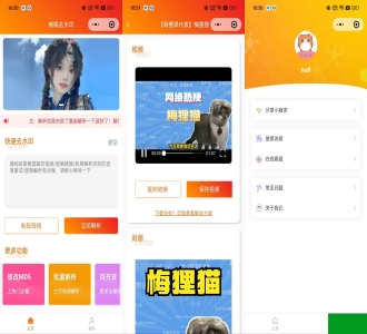 去水印小程序源码修复版-前端后端内置接口+第三方接口