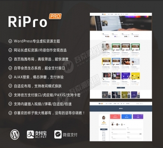 Wordpress主题：RiPro6.3.8最新版完整修复去