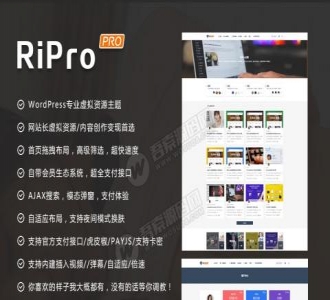 wordpress主题：日主题RiPro6.2免授权修复版+
