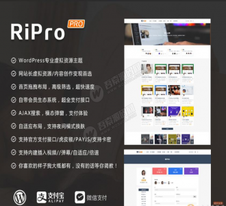WordPress主题：RiProV5.8免授权，日主题破解